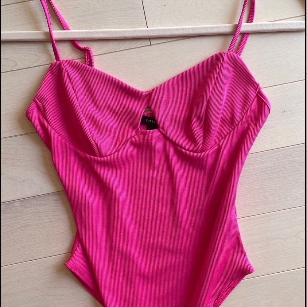 Forever 21 Pink Ribbed Bodysuit - Picture 2 of 7